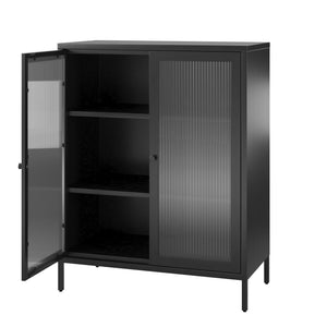 Systembuild Evolution Ashbury Heights 2 Door Metal Accent Cabinet - Black