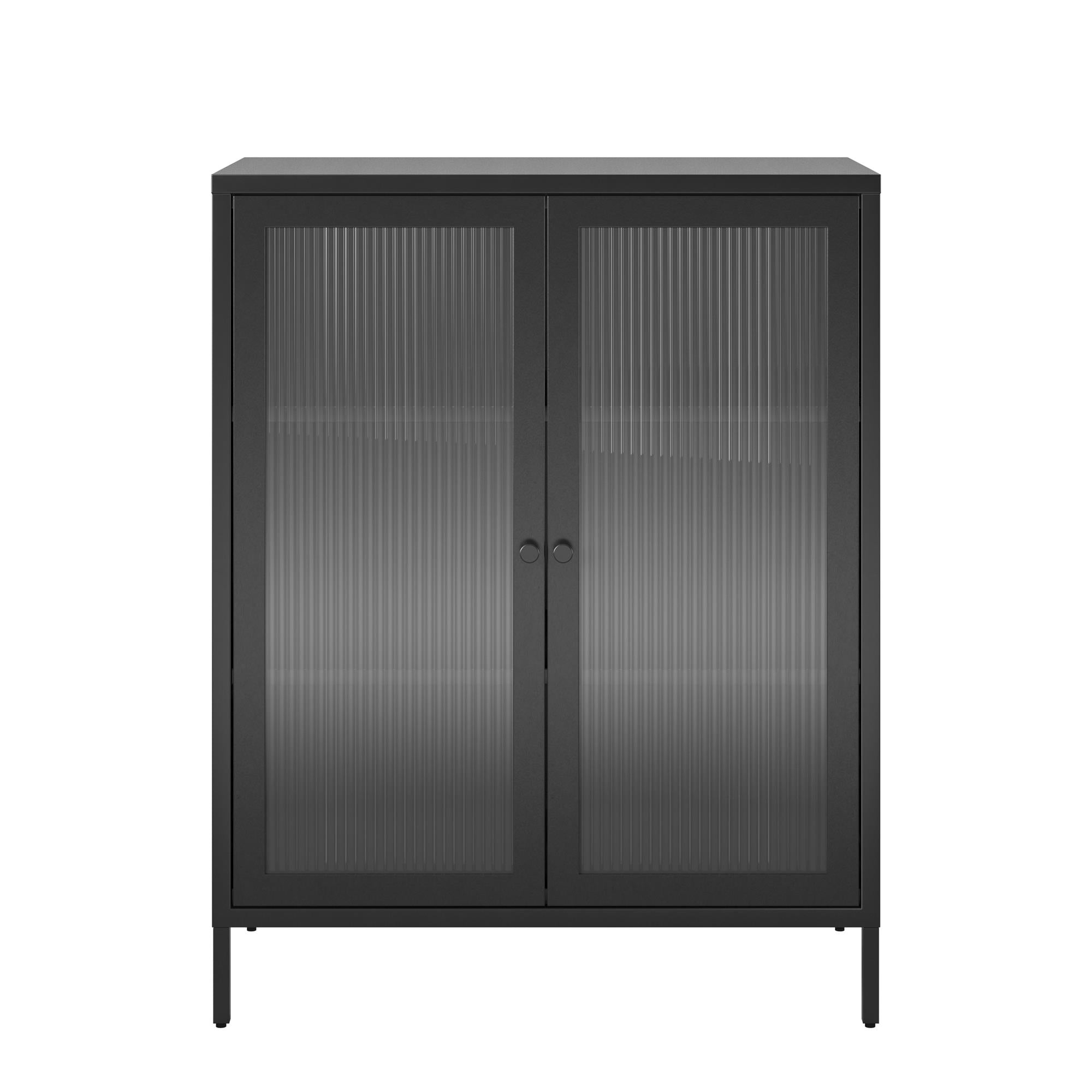 Systembuild Evolution Ashbury Heights 2 Door Metal Accent Cabinet - Black