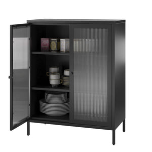 Systembuild Evolution Ashbury Heights 2 Door Metal Accent Cabinet - Black