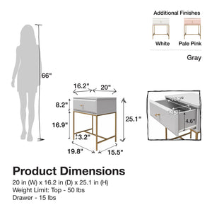 Mr. Kate Effie Nightstand - White