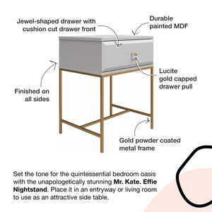 Mr. Kate Effie Nightstand - White