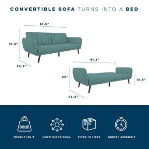 Novogratz Brittany Futon Sofa Bed - Teal