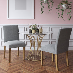 CosmoLiving Westwood Glass Top Dining Table - Brass