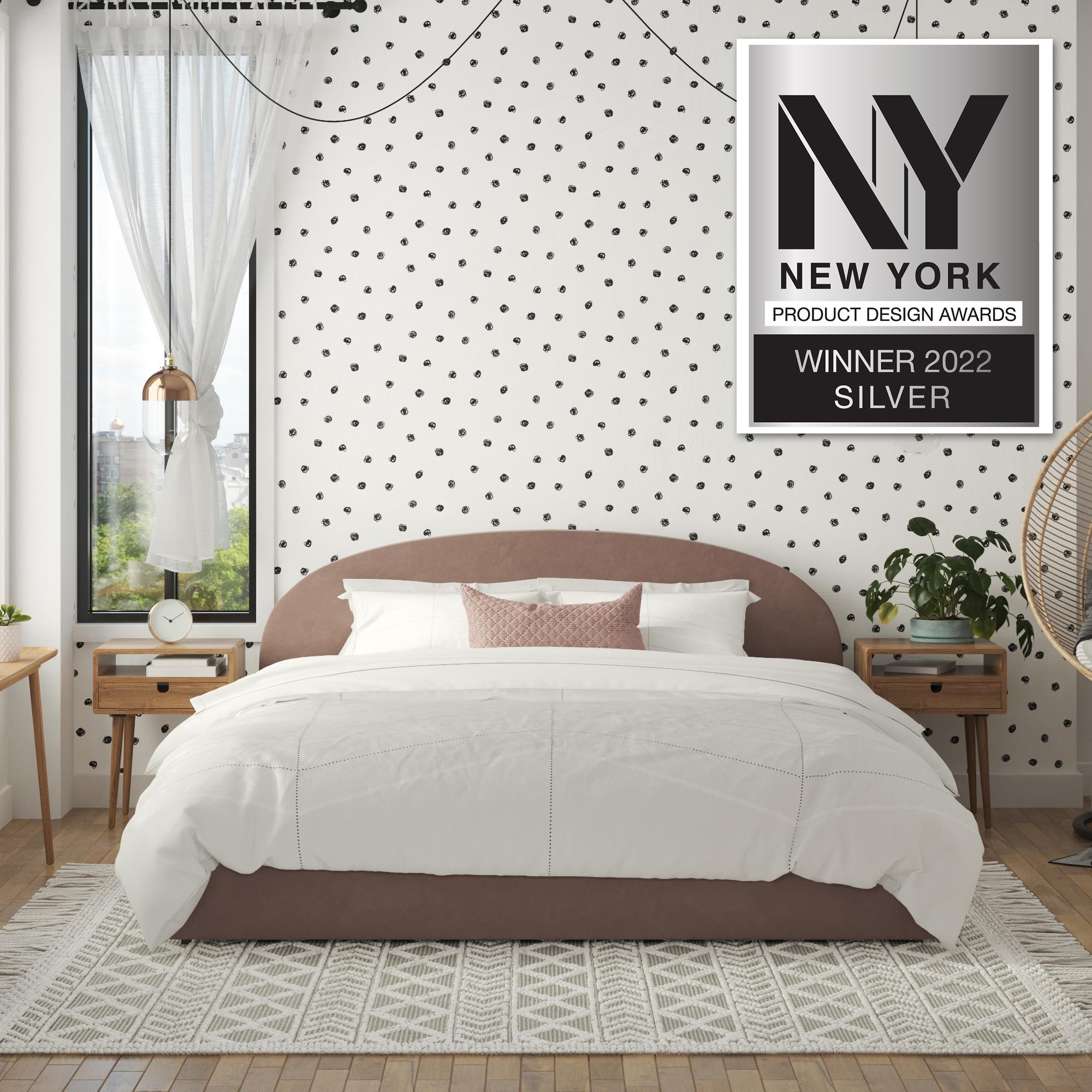 Mr. Kate Moon Upholstered Bed with Storage - Blush - King