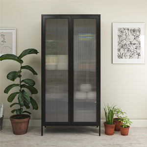 Systembuild Evolution Ashbury Heights Tall 2 Door Metal Storage Cabinet - Black
