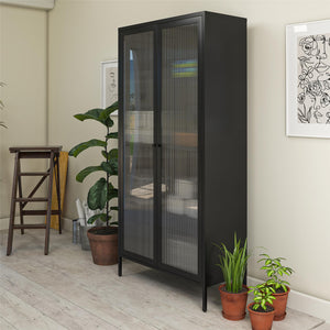 Systembuild Evolution Ashbury Heights Tall 2 Door Metal Storage Cabinet - Black