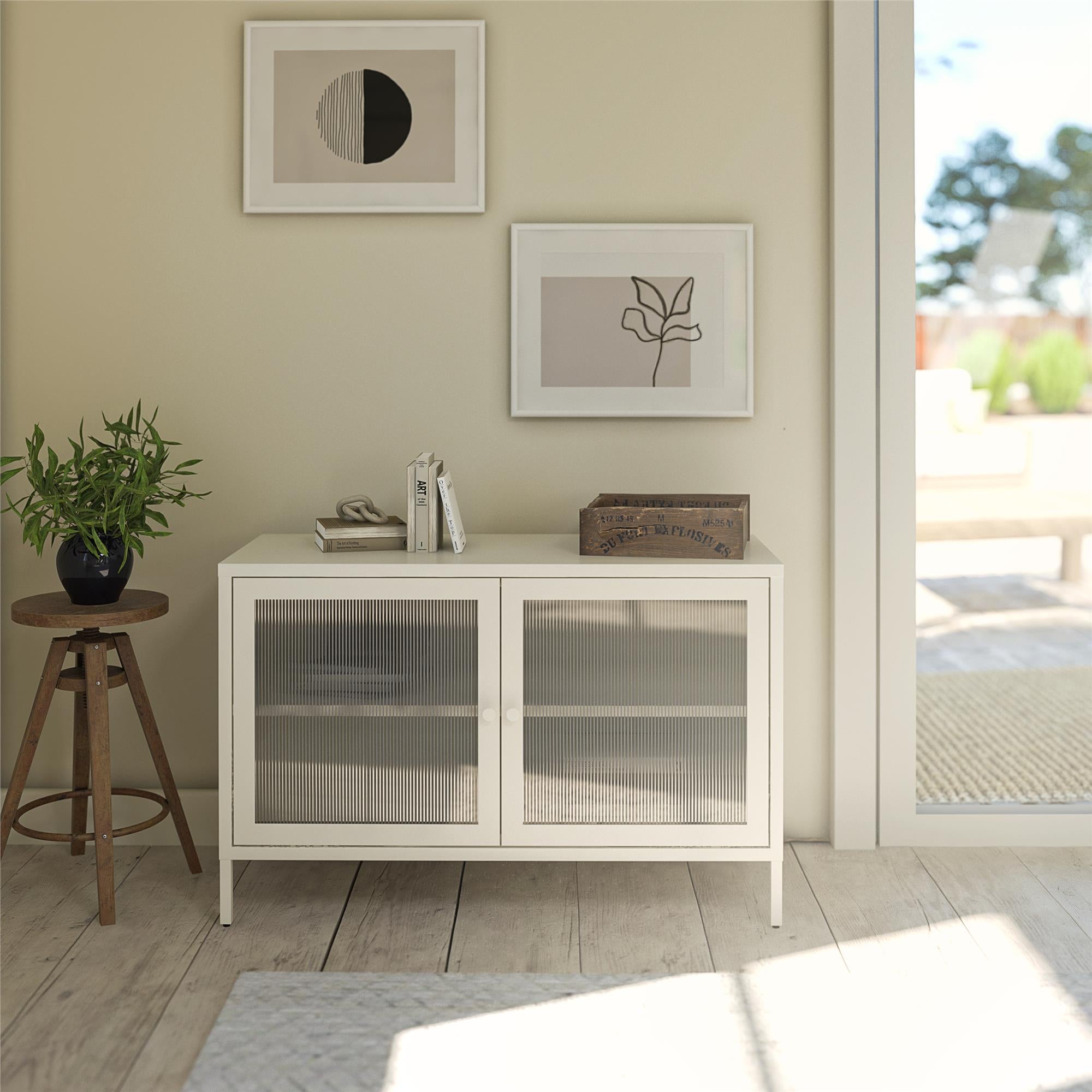Systembuild Evolution Ashbury Heights 2 Door Metal Accent Cabinet - White