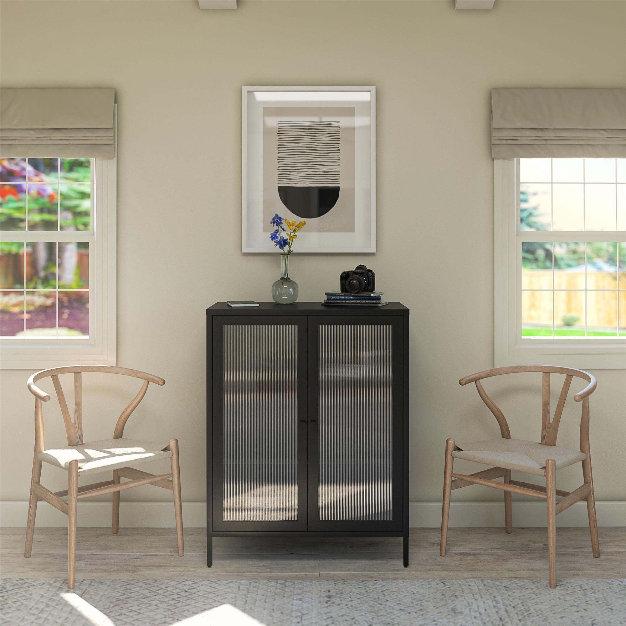 Systembuild Evolution Ashbury Heights 2 Door Metal Accent Cabinet - Black