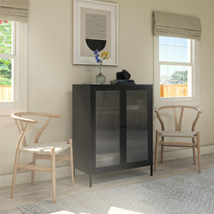 Systembuild Evolution Ashbury Heights 2 Door Metal Accent Cabinet - Black