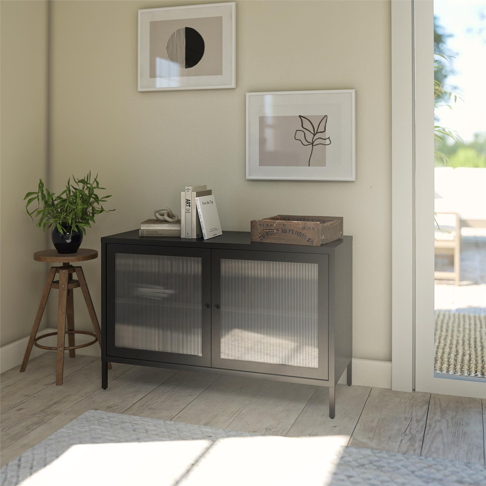Systembuild Evolution Ashbury Heights 2 Door Metal Accent Cabinet - Black
