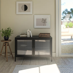 Systembuild Evolution Ashbury Heights 2 Door Metal Accent Cabinet - Black