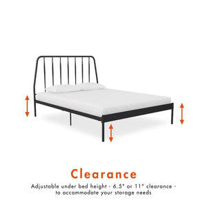 CosmoLiving Anastasia Metal Bed - Black - Queen