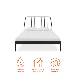 CosmoLiving Anastasia Metal Bed - Black - Queen
