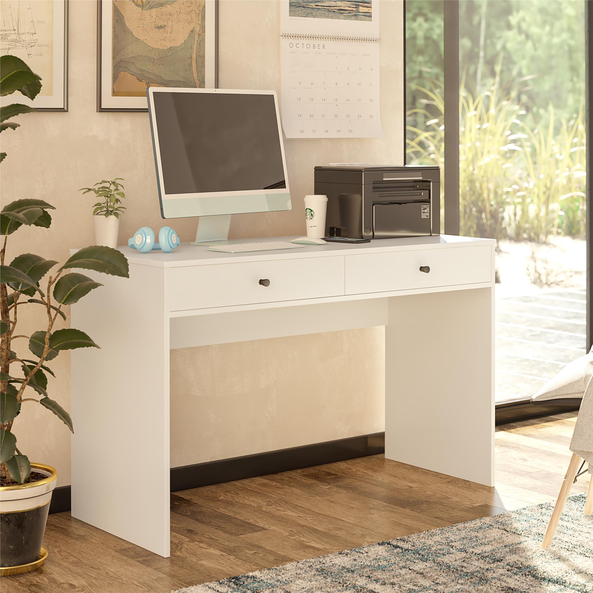 Ameriwood Home The Loft 2 Drawer Desk - White