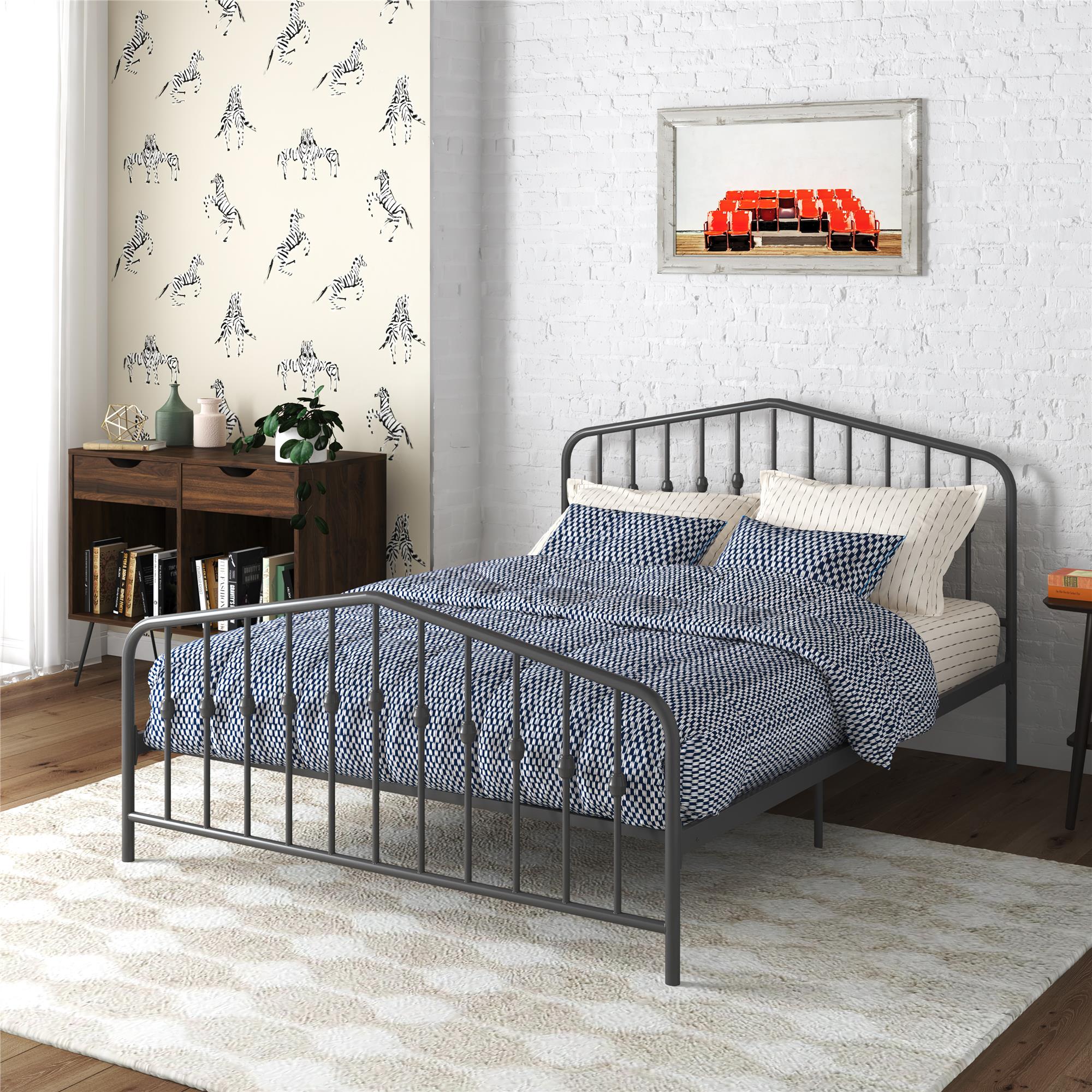 Novogratz Bushwick Metal Bed - Gray - Full