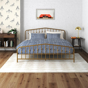 Novogratz Bushwick Metal Bed - Gold - King