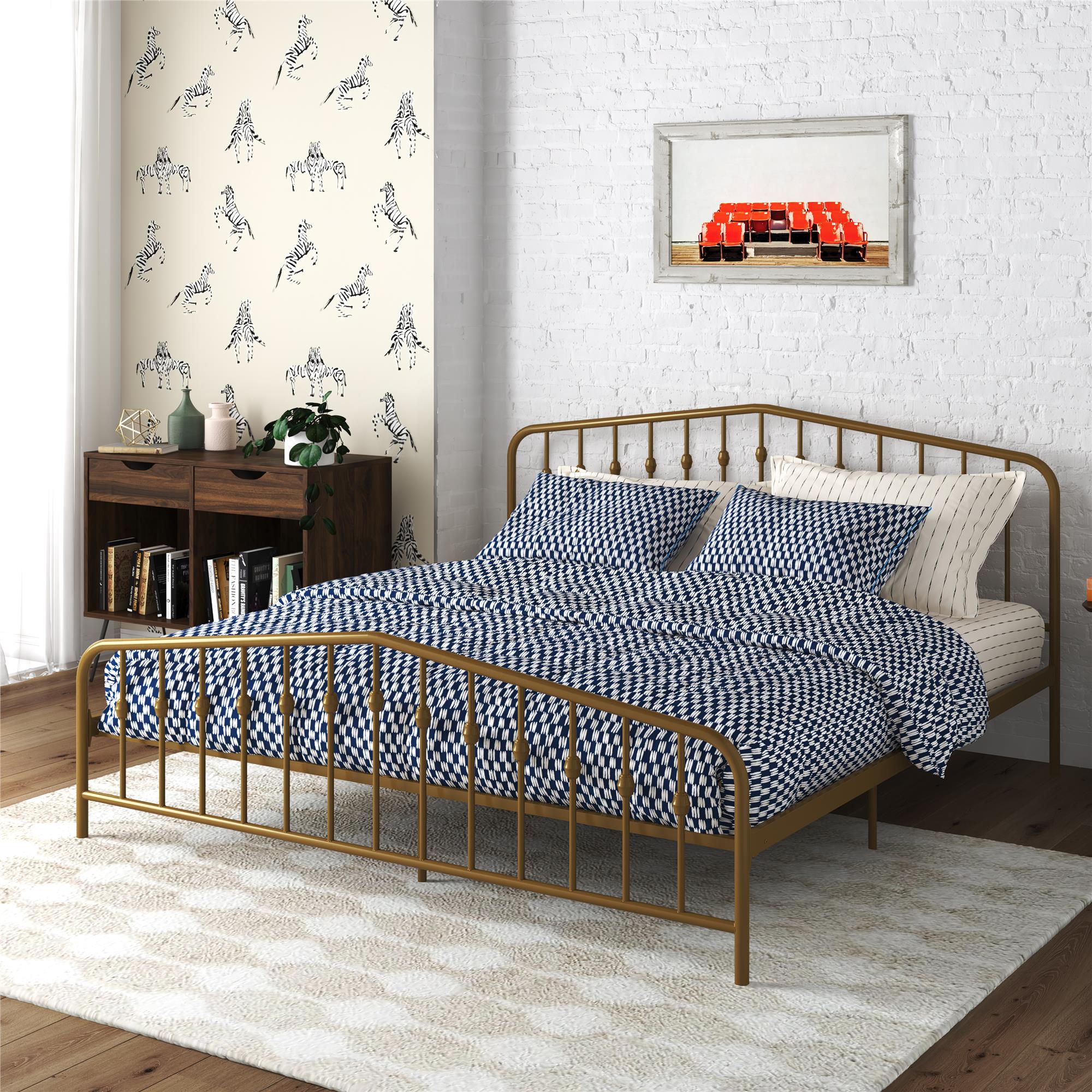 Novogratz Bushwick Metal Bed - Gold - King