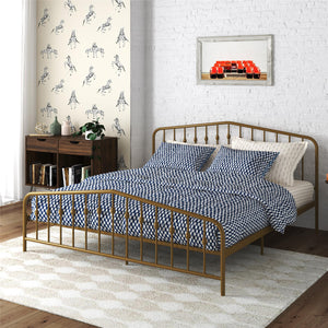 Novogratz Bushwick Metal Bed - Gold - King