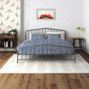 Novogratz Bushwick Metal Bed - Gray - King