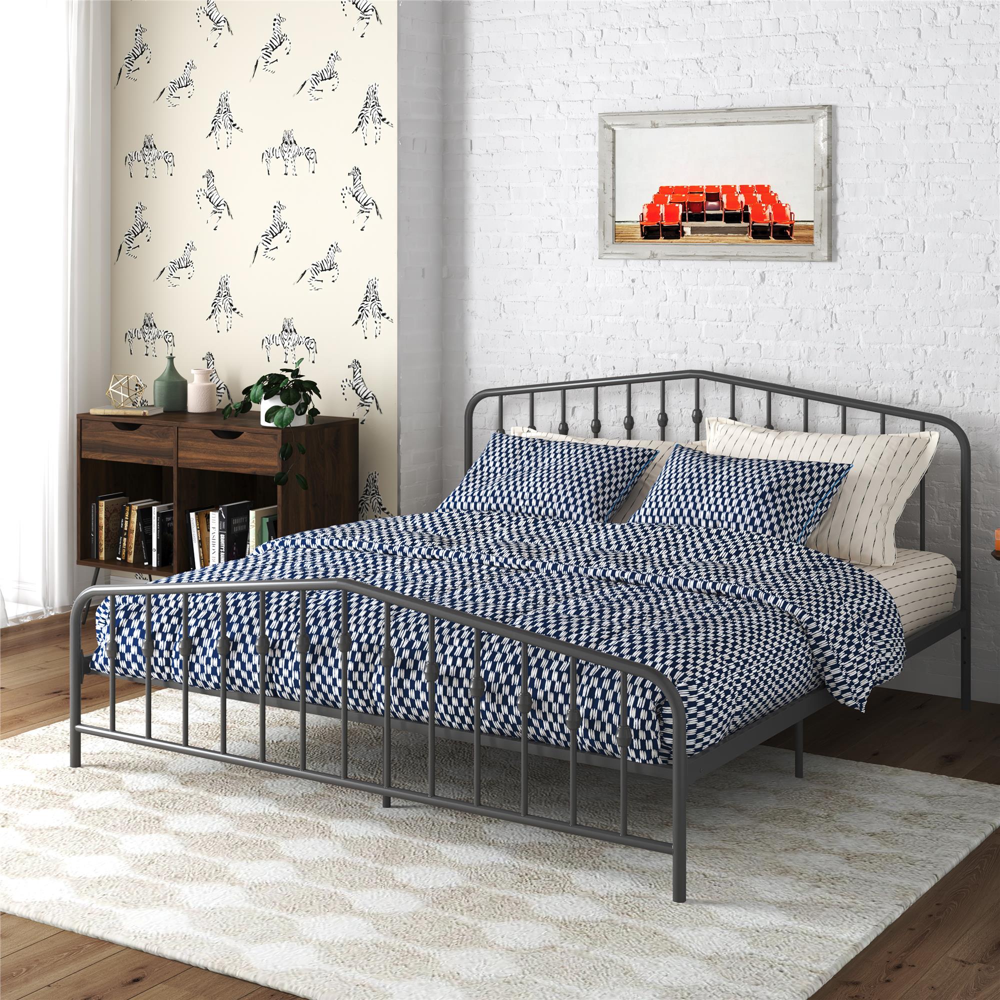 Novogratz Bushwick Metal Bed - Gray - King