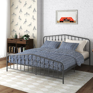 Novogratz Bushwick Metal Bed - Gray - King