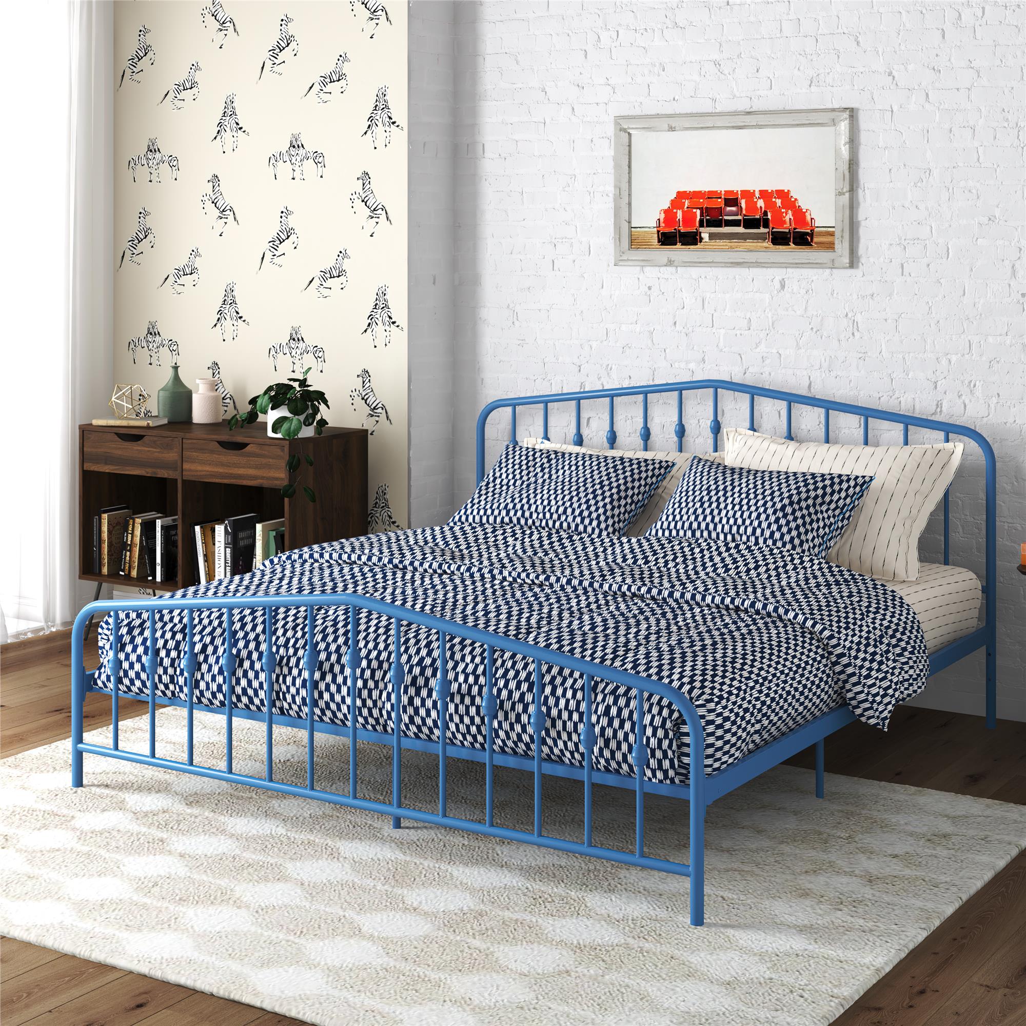 Novogratz Bushwick Metal Bed - Sea Blue - King