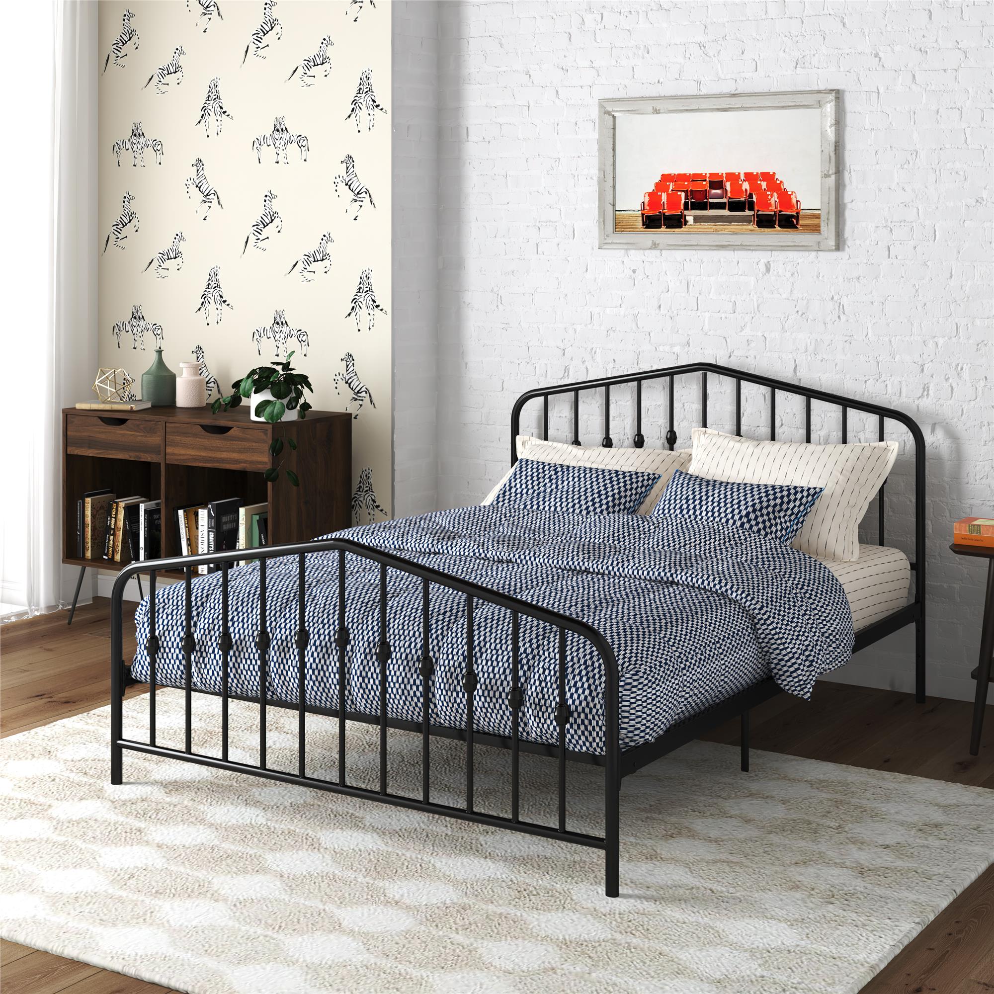 Novogratz Bushwick Metal Bed - Black - Queen