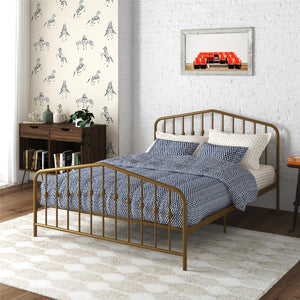 Novogratz Bushwick Metal Bed - Gold - Queen