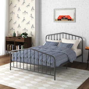 Novogratz Bushwick Metal Bed - Gray - Queen