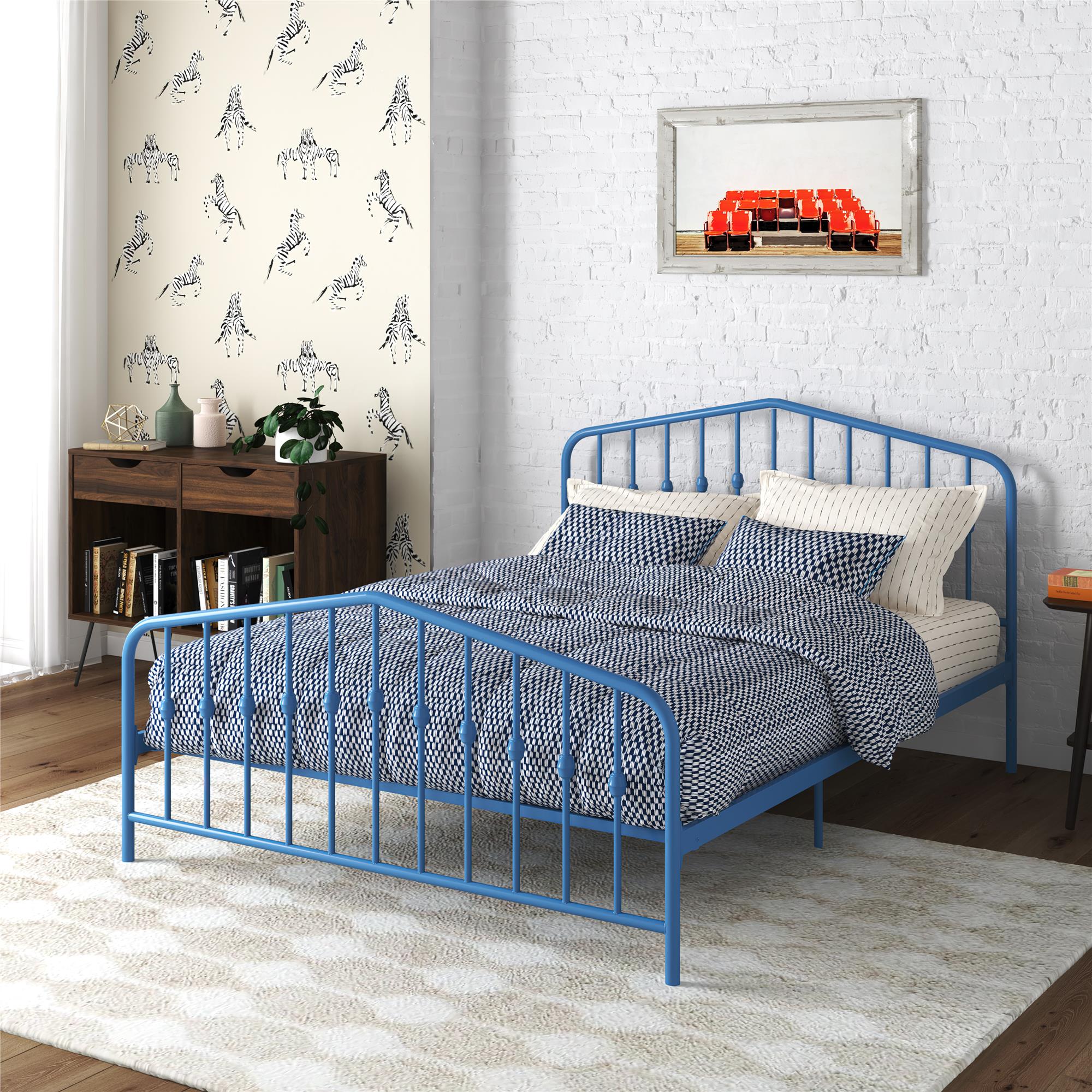 Novogratz Bushwick Metal Bed - Sea Blue - Queen
