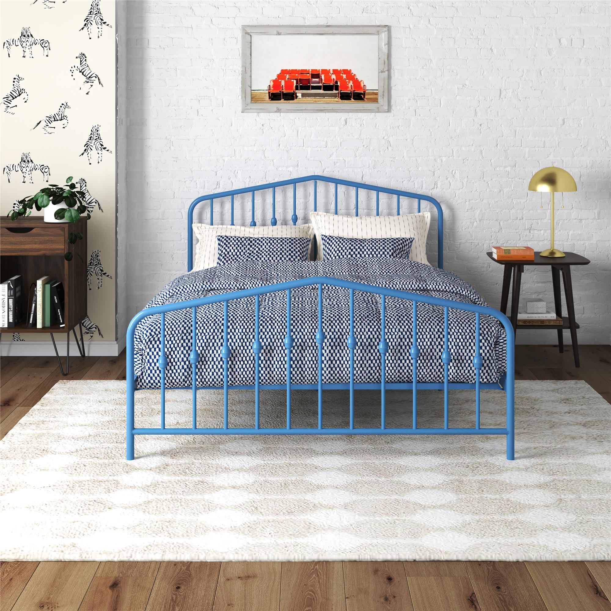 Novogratz Bushwick Metal Bed - Sea Blue - Queen