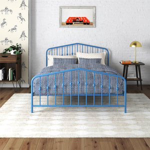 Novogratz Bushwick Metal Bed - Sea Blue - Queen