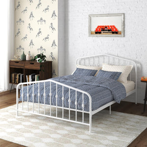 Novogratz Bushwick Metal Bed - White - Queen