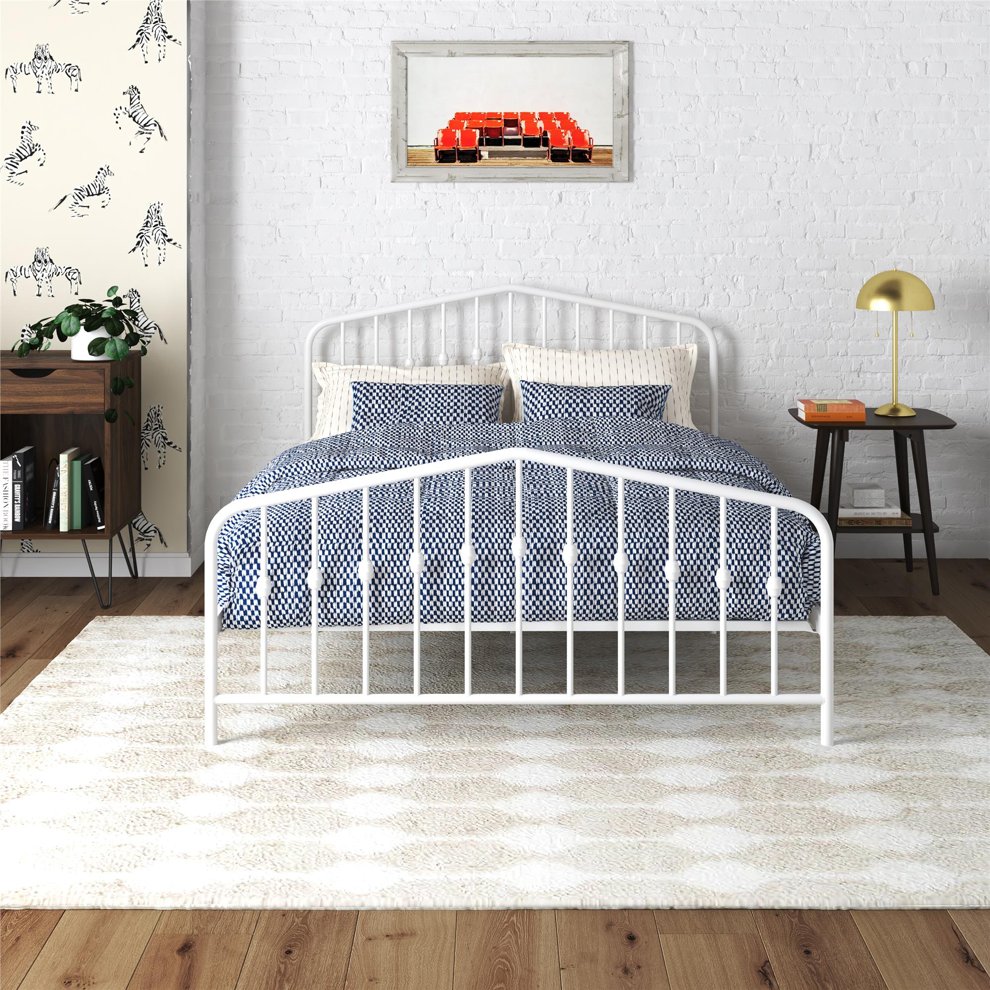 Novogratz Bushwick Metal Bed - White - Queen