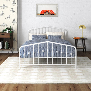 Novogratz Bushwick Metal Bed - White - Queen