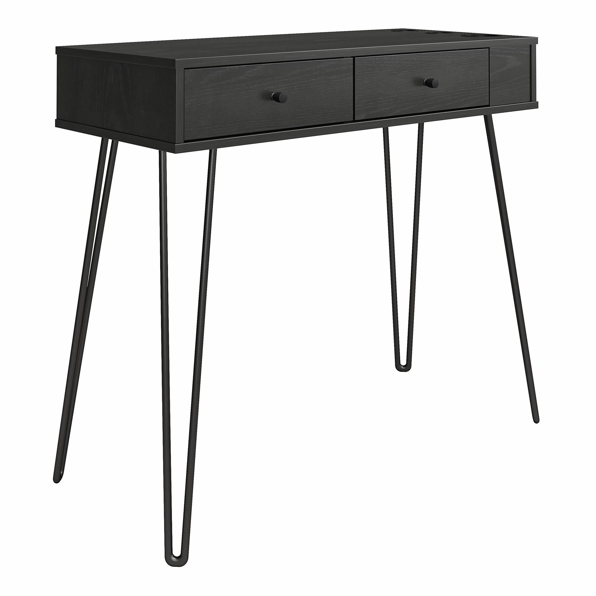 Novogratz Kimberly At Home Vanity with Drawers - Black Oak