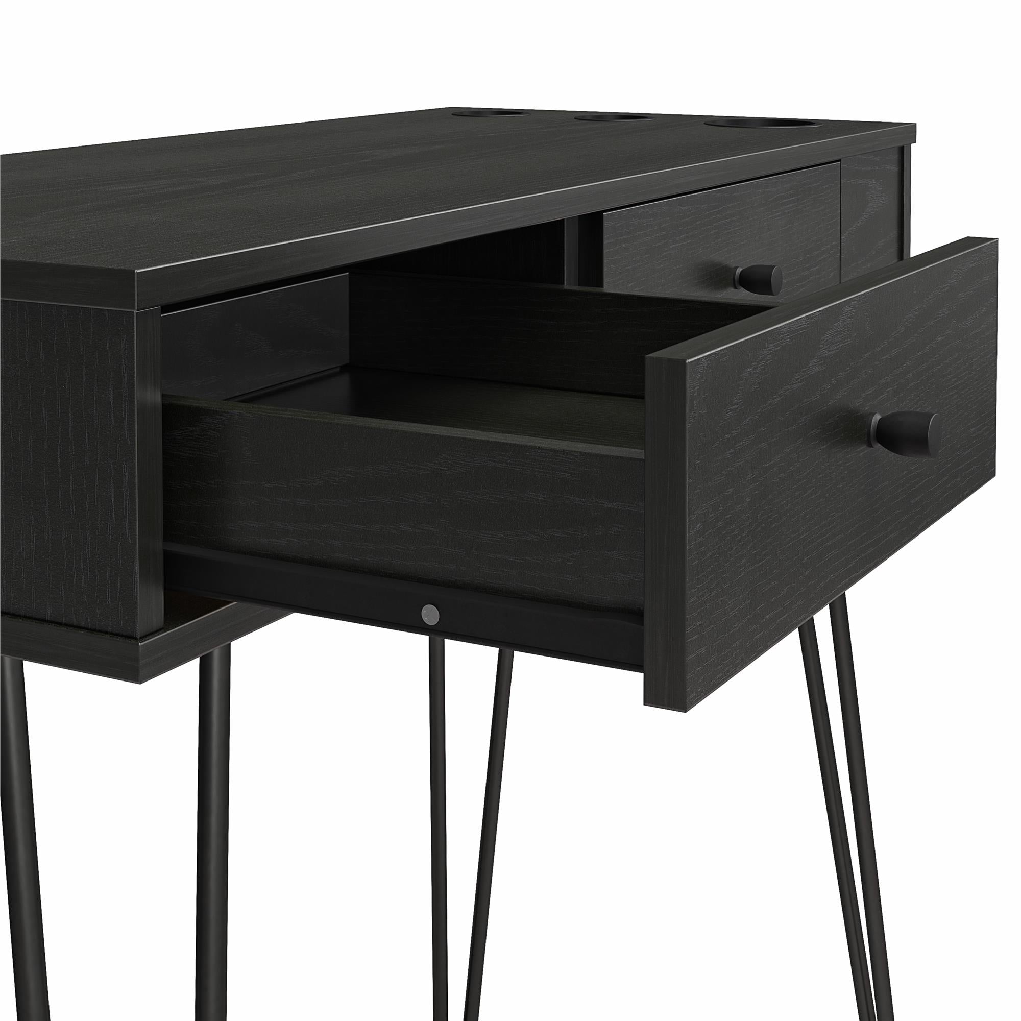 Novogratz Kimberly At Home Vanity with Drawers - Black Oak