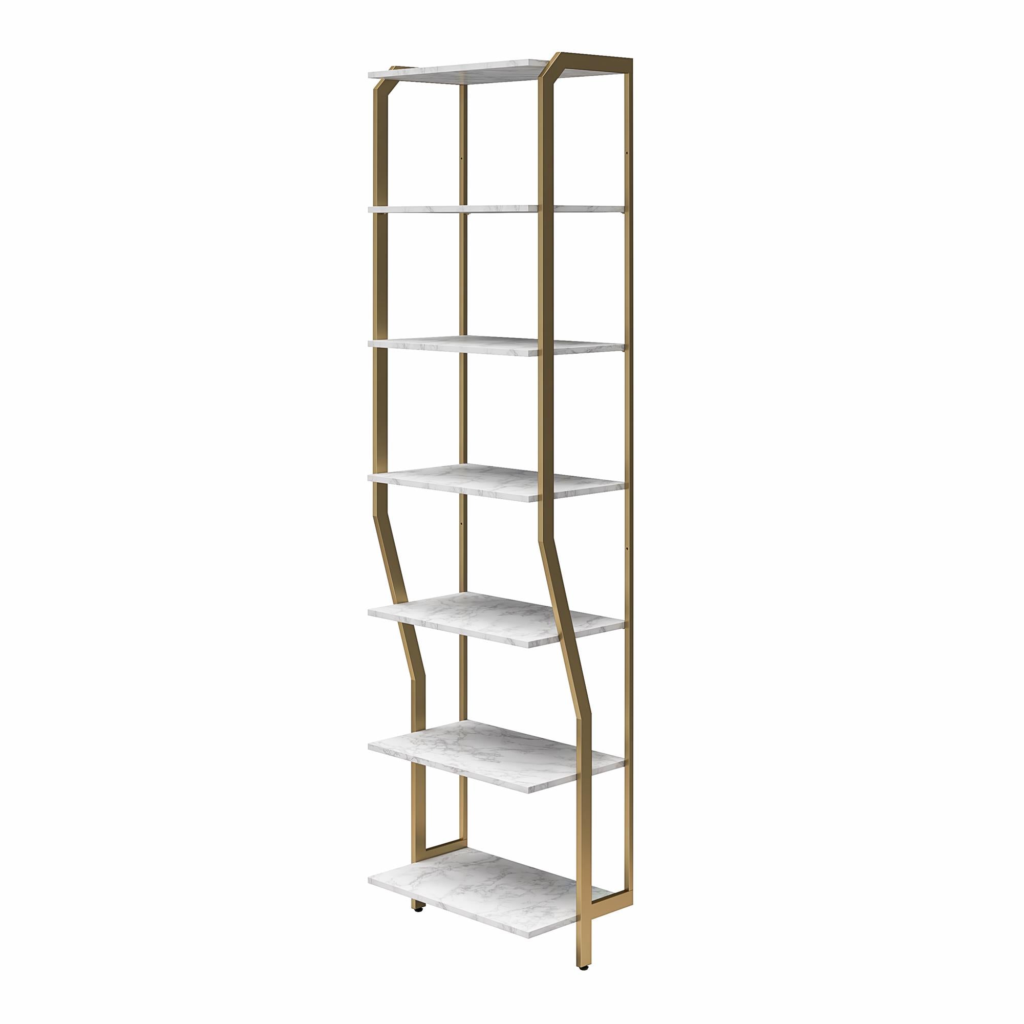 CosmoLiving Gwyneth Closet - Shelves - White marble