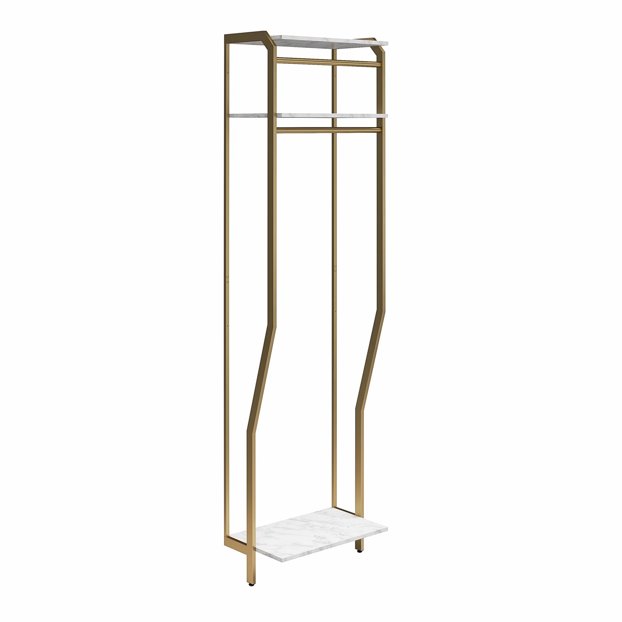 CosmoLiving Gwyneth Closet - Hanging Rods - White marble