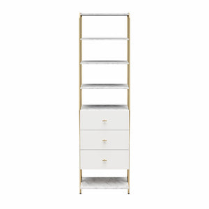CosmoLiving Gwyneth Closet - 3 Drawers - White marble