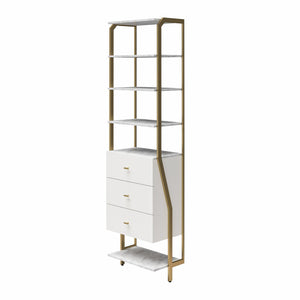 CosmoLiving Gwyneth Closet - 3 Drawers - White marble