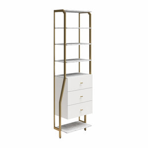 CosmoLiving Gwyneth Closet - 3 Drawers - White marble