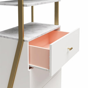 CosmoLiving Gwyneth Closet - 3 Drawers - White marble