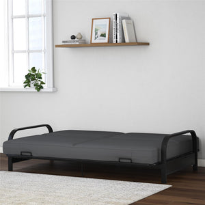 DHP Elbern Futon Set with Metal Frame and Mattress - Gray - Full