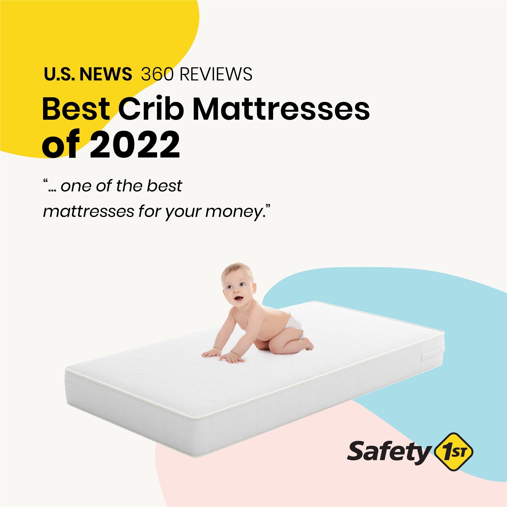 Safety 1st Heavenly Dreams Crib and Toddler Bed Mattress, White - White - Crib & Toddler Mattress