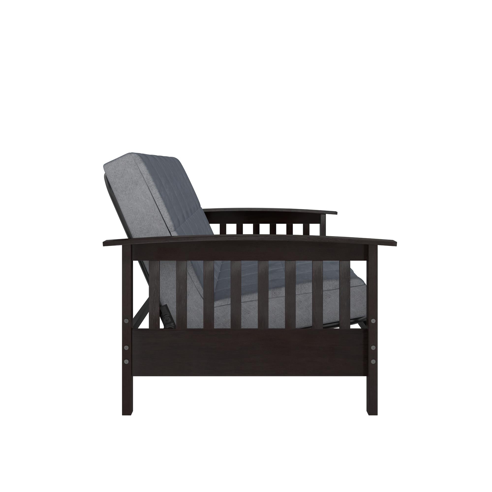 DHP Neo Mission Futon Set with Wood Frame and Mattress - Gray