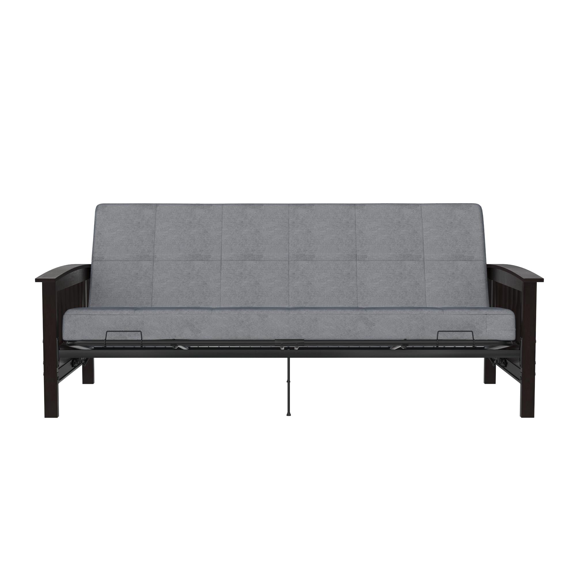 DHP Neo Mission Futon Set with Wood Frame and Mattress - Gray