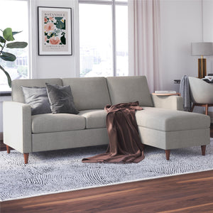 DHP Liah Sectional Sofa - Light Gray