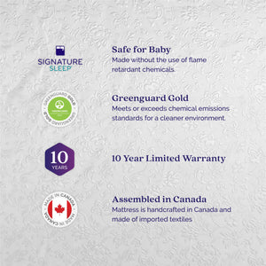 Signature Sleep Sweet Cuddles Crib & Toddler Bed Mattress - White - Crib & Toddler Mattress