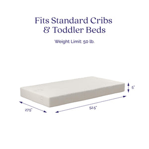 Signature Sleep Sweet Cuddles Supreme 5'' Crib and Toddler Bed Mattress - White - Crib & Toddler Mattress